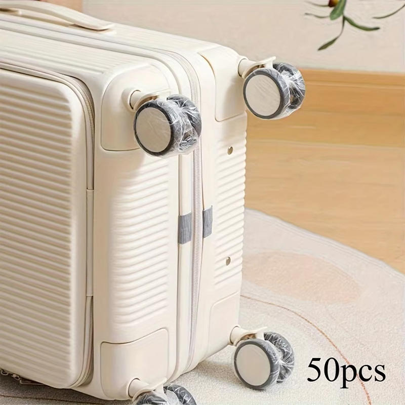 50/80pcs Dustproof Suitcase Protectors Luggage Wheels Cover Dust Film Office Chair Wheel Protector Cover Multipurpose Microphone Elastic Sleeve