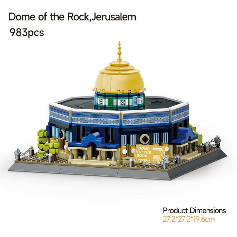 More styles Creative Mosque Famous Architecture Building Block Model Sets Bricks Toys Collection For Kids and Adults Gifts