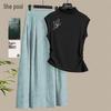 Women's Asymmetrical T-shirt and Skirt Set