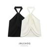 Jnleaog Autumn New Women Clothes Western Style French Style Hanging Neck Kinking Vest Sling T2406zw2