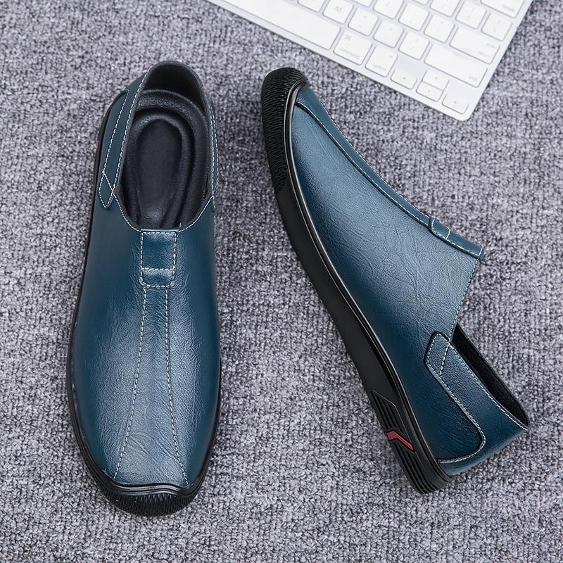 Genuine Leather Men Loafers Moccasins Men Business Dress Shoes Handmade Leather Shoes Men Flats