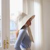 Large Wide Brim French Style Strappy Bucket Hats For Women Cotton Outdoor Beach Sun Hat Foldable Portable Elegant Ribbon Panama