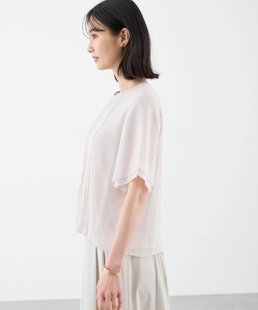 AC by Alpha Cubic Pleated Willow 351634 Women's Off-White Blouse,