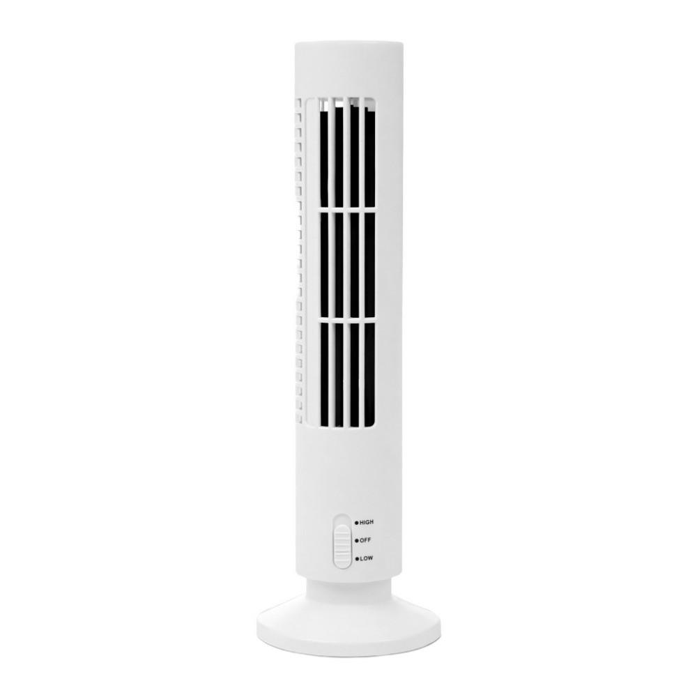 Slim Mini Desk Fan Plastic Wingless Fan Simple Control Bladeless Tower Fan, Dorm Room