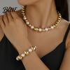 Necklace for Collarbone 1 Set Imitation Pearl Bracelet Retro Punk