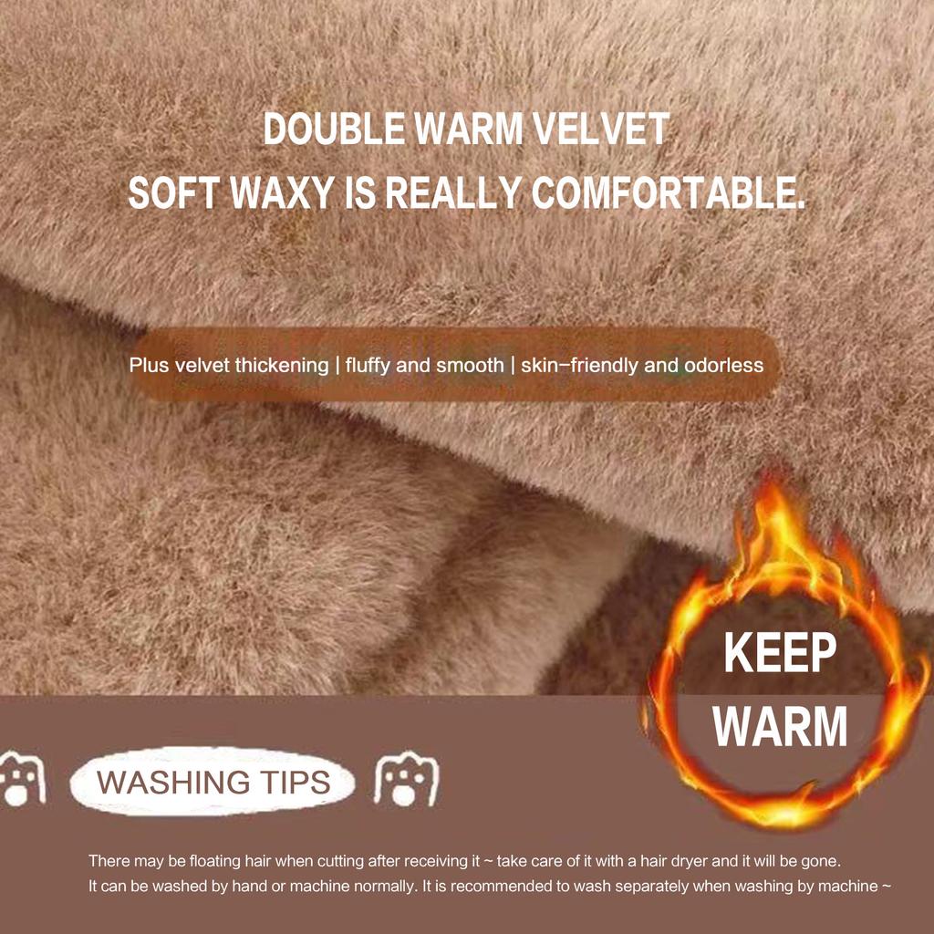 Women's Fleece Bunny Ear Hat Scarf Cute Animal Earmuffs with Neck Warmer Winter Soft Plush Beanie with Long Ears