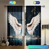 2pcs Angel Wings Printed Curtain for Home Decor - Rod Pocket Window Treatment for Bedroom, Office, Kitchen,Living Room,and Study