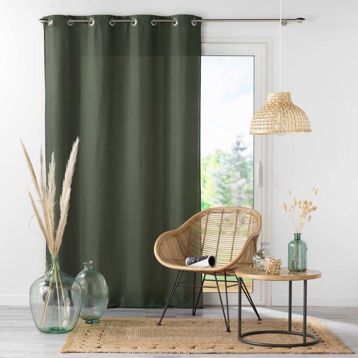 Rideau a oeillets Absolu 140 x 280 cm Kaki
