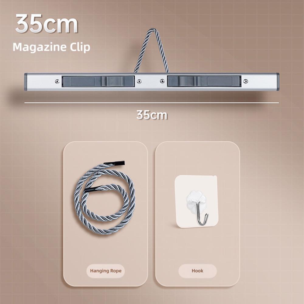 

Creative Aluminum Alloy Newspaper Clip Hangable Wall Mounted Poster Hanger Wall Hanging Organizer Magazine Storage Supplies