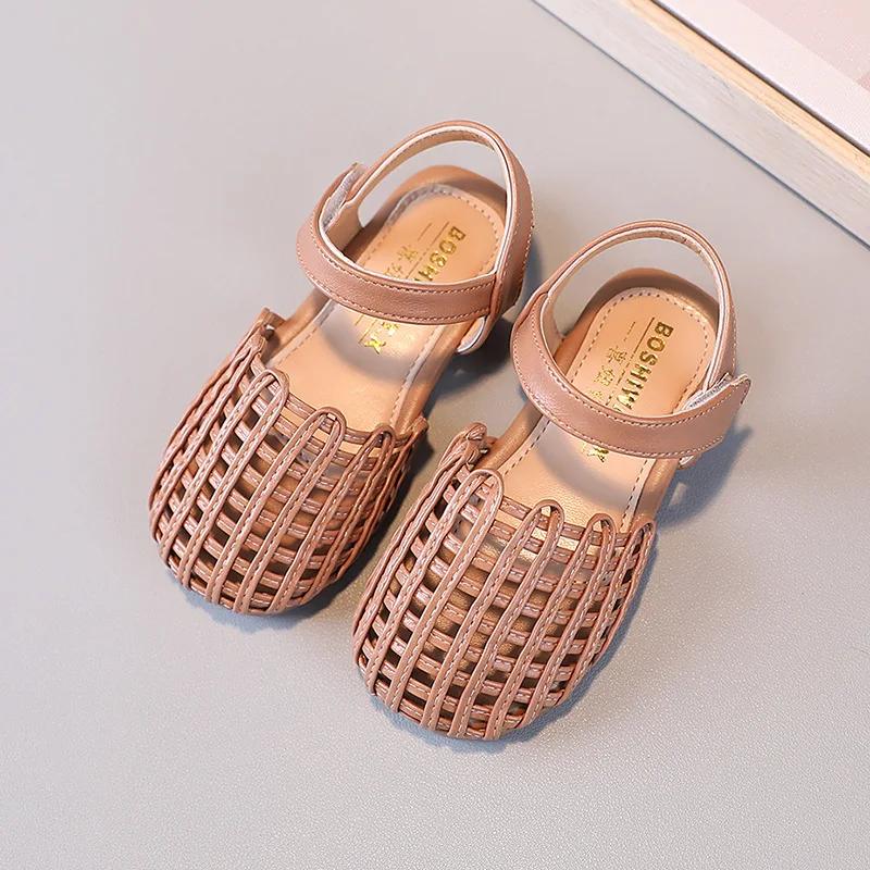 

New Summer Braided Sandals Children s Casual Trend Low Heel Vintage Beach Fashion Gladiator Weave Comfort Sandals G03243 21 розовый