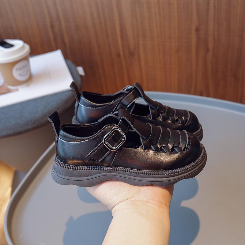 Fashion Versatile Girls Shoes for Spring New Kids Leather Shoe with Soft Soles Girls' Princess Shoes Anti Slip Child Casual Shoe
