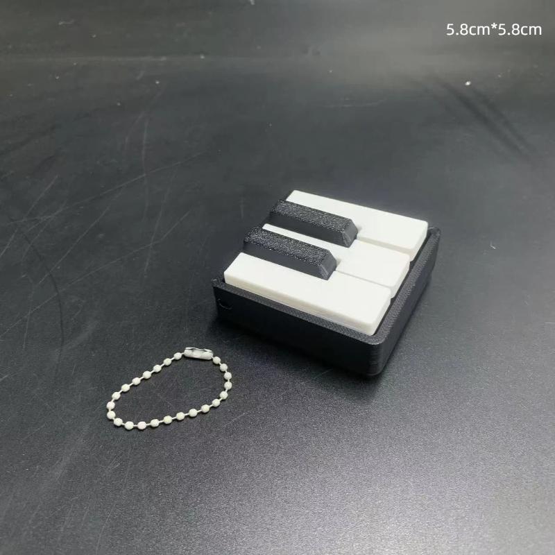 Fun Creative Mini Piano Key Fidget Toy 3D Printed Tactile Click Design Relax Fidget Stress Relief Pendant For Office Daily Carry