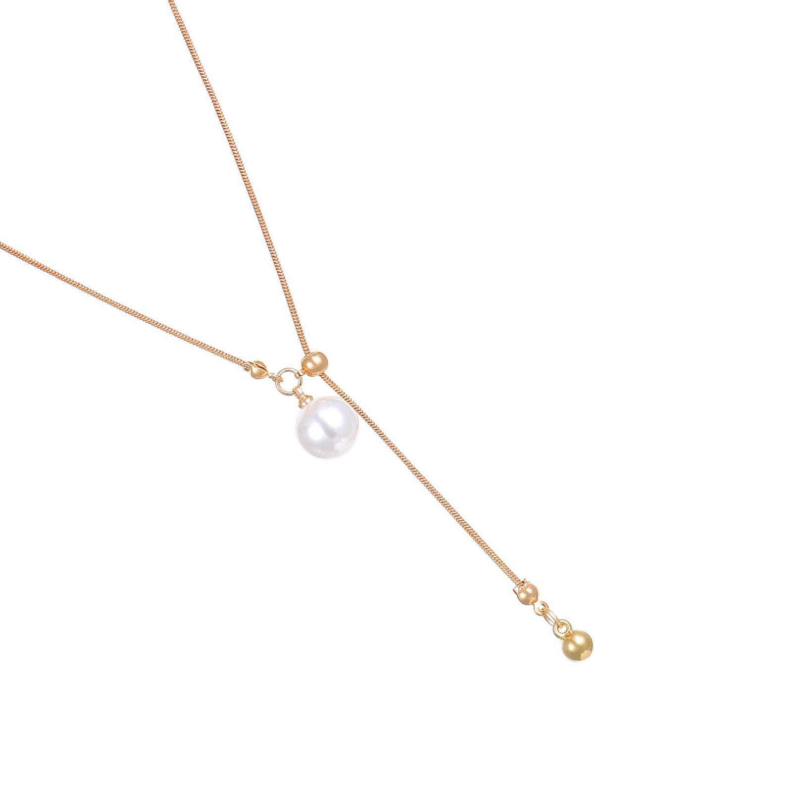 

Adjustable Tiger Eye Stone Pearl Necklace With Alloy Chain Slide Closure For Women Jewelry Gift 1