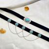 Creative Velvet Snake-Shaped Flower Collar Necklace - Black