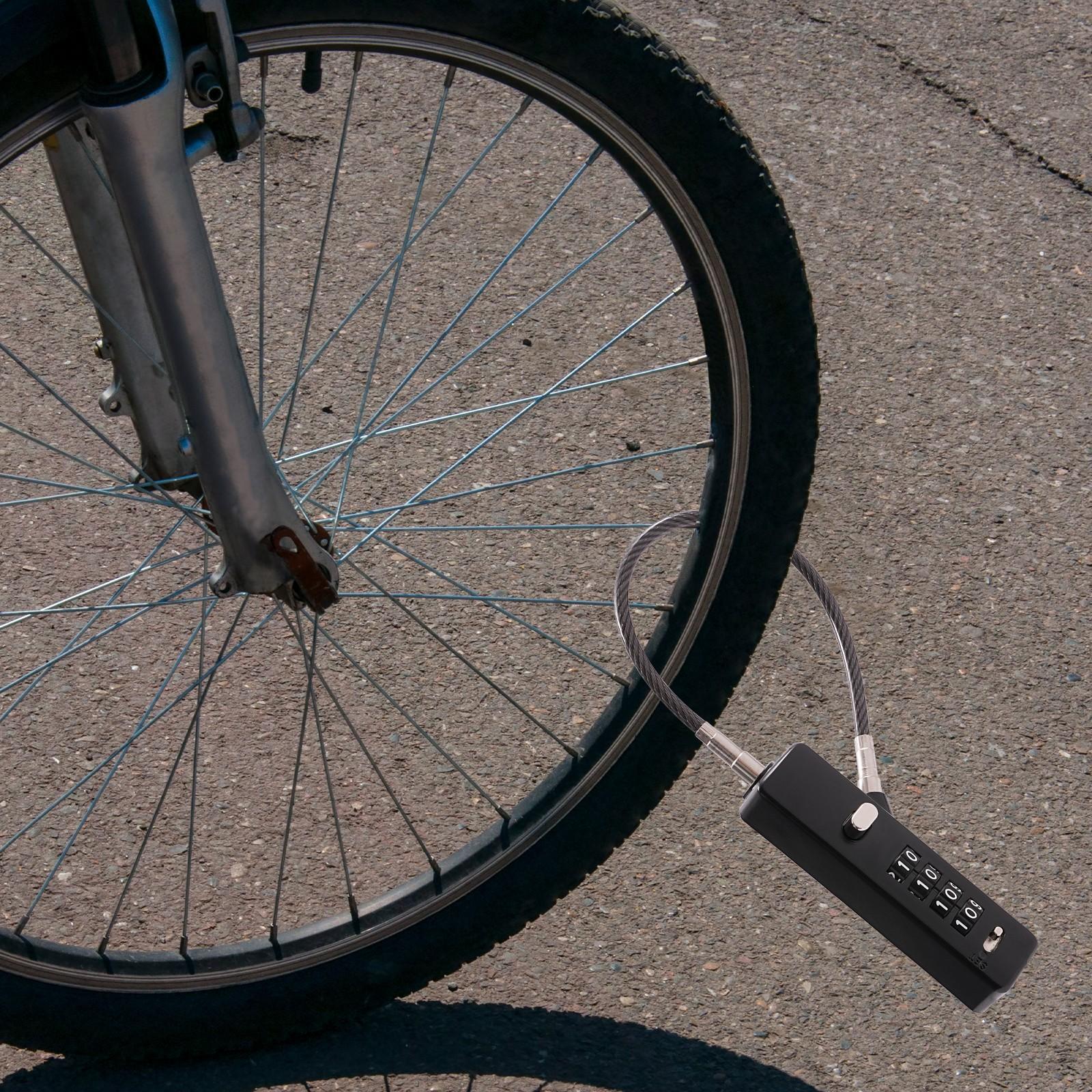 

High Security Leaden/Black Steel Portable Cable Lock with A Four-digit Dial Combination Lock for Lockers, Luggage, Bikes, Doors No чорний