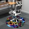1pc Colorful Stars Chair Carpet for Office, Round Non Slip Durable Large Size Office Carpet, Suitable for Office