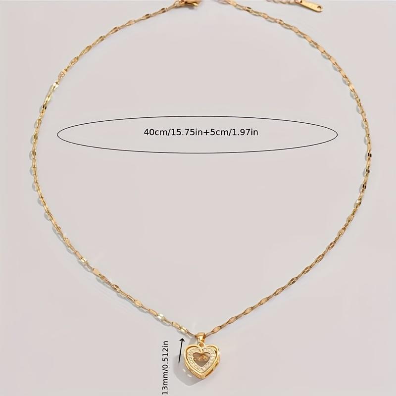 Heart Shaped Pendant Necklace, Luxurious and Elegant for Daily Wear, Exquisite Embellishment for Valentine's Day, Christmas, Thanksgiving