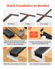 Trench Drain, 1005 x 103 x 62 mm, 6 Pack Linear Drainage Channel, HDPE Channel Drain with Grates & End Caps, Premium Outdoor Drainage System for