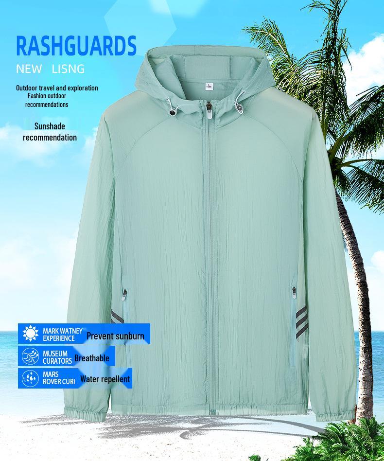 Men's Lightweight Breathable Sun Protection Jacket - Summer Loose Fit, Cool, Pure Color, Plus Size