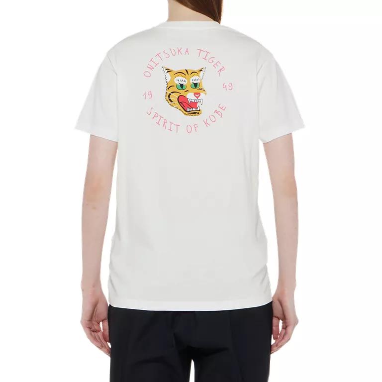 ONITSUKA TIGER T-shirt Casual Grafica SS25 Girocollo Manica Corta Unisex Bianco Sporco 2183B460-700