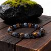 Festive Gifts Tiger Eye Black Onyx Blue Cracked Stone Beaded Bracelet Minimalist Fashion Jewelry For Men Women Daily Wear Gift