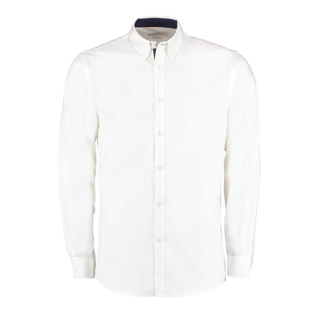 Kustom Kit Mens Contrast Premium Oxford Shirt