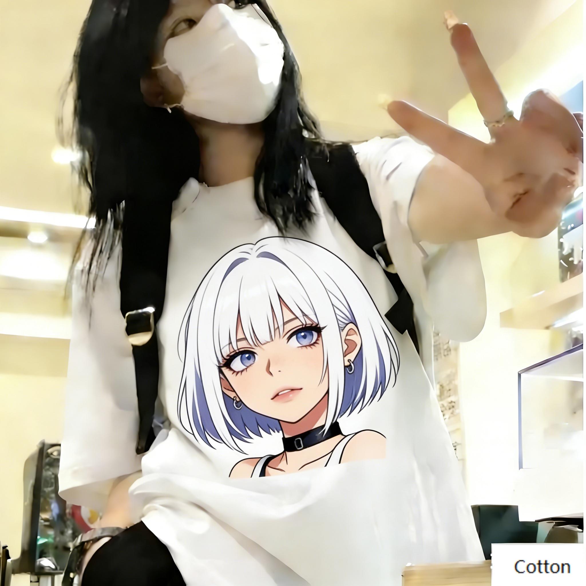 Sweet Style Unisex Cotton TShirt Featuring Cute Anime JK Girl Design Japanese Kawaii Style Top for Trendy Individuals M