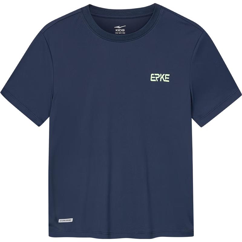 Erke Kids' Round Neck Short Sleeve Sports T-Shirt