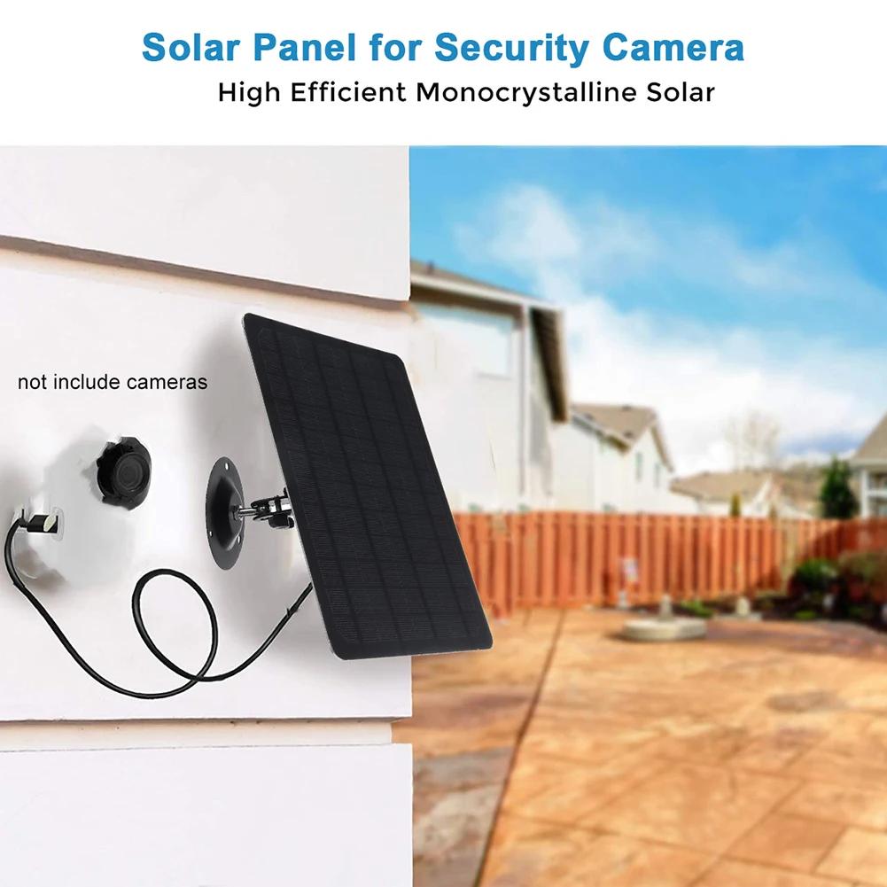 Outdoor Camera Solar Panel 360° Adjustable Mounting 5V 10W Solar Panel IPX6 Waterproof for Security Cameras Wireless Outdoor