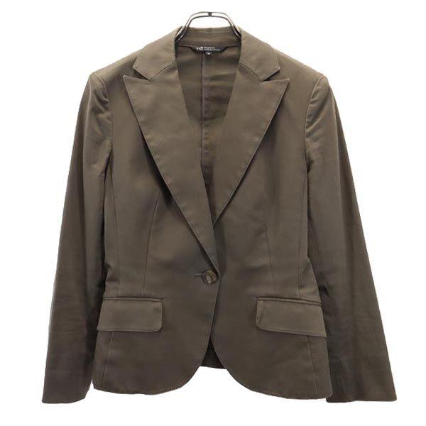 23ku Linen Blend Skirt suit Setup Upper 40/Lower 44 Khaki Women Used