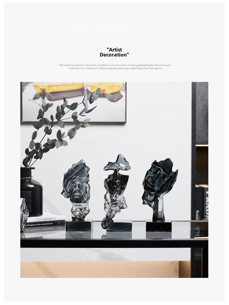 Modern Abstract Wine & TV Cabinet Decoration - Light Luxury for Living Room, Porch, or Office - Free Shipping