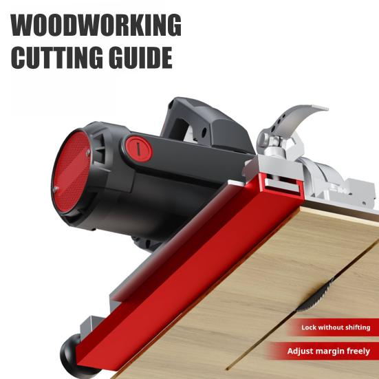 Cutting Machine Base Guide, Adjustable Circular Saw Guide Rail, Aluminum Alloy Double Locking Design Cutting Track for Precise Woodworking