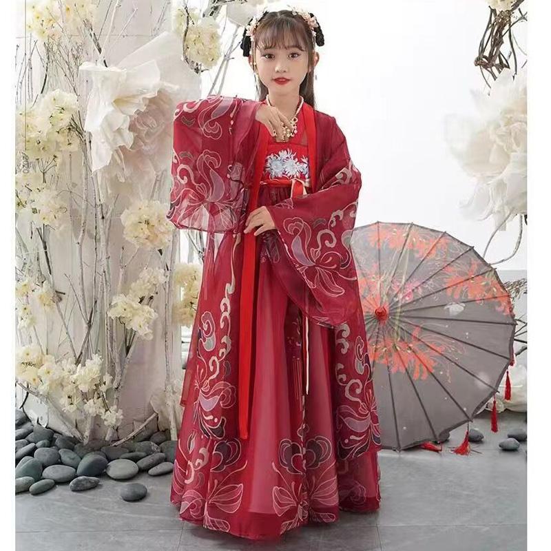 Retro Chinese Hanfu Dress Imitation Chinese Tang Dynasty Girls Dress