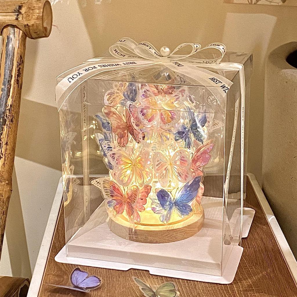 Luminous Butterfly Night Light Ornament - Ancient Style for TV Cabinet or Desk Decor