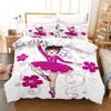 3D souprava ložního prádla pro dívčí pokoj Taneční dívčí povlak na peřinu 2/3dílný dárek k narozeninám AU140 * 210 v plné velikosti mikrovlákno Rychleschnoucí měkký bytový textil