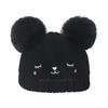 ins European and American fashion winter new double hairball wool hat pullover hat girls children's cartoon knitted hat 2025