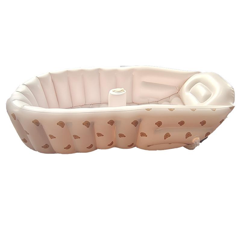 

Надувной детский бассейн Овальная душевая кабина для детей Детская складная ванна Детский бассейн Детский бассейн Открытый садовый бассейн Водный бассейн 90*55*30cm белый/коричневый