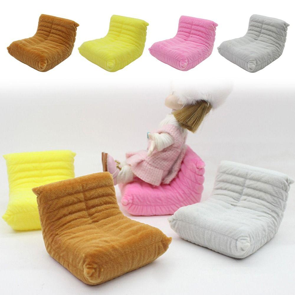 Flocking Dollhouse Accessories Multicolor Mini Lazy Sofa  Doll House Accessories