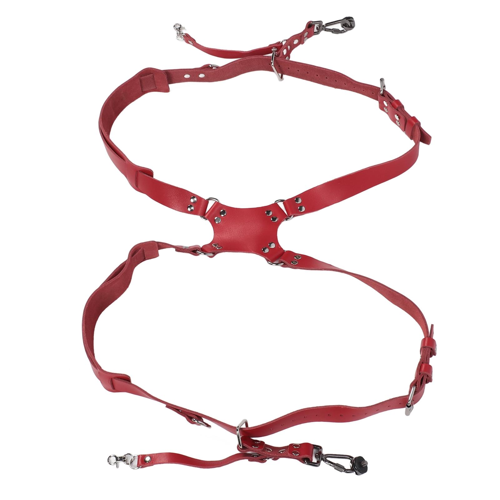 

Ремень для камеры с быстросъемными пряжками, регулируемый, кожаный, для переноски камеры на два плеча красный