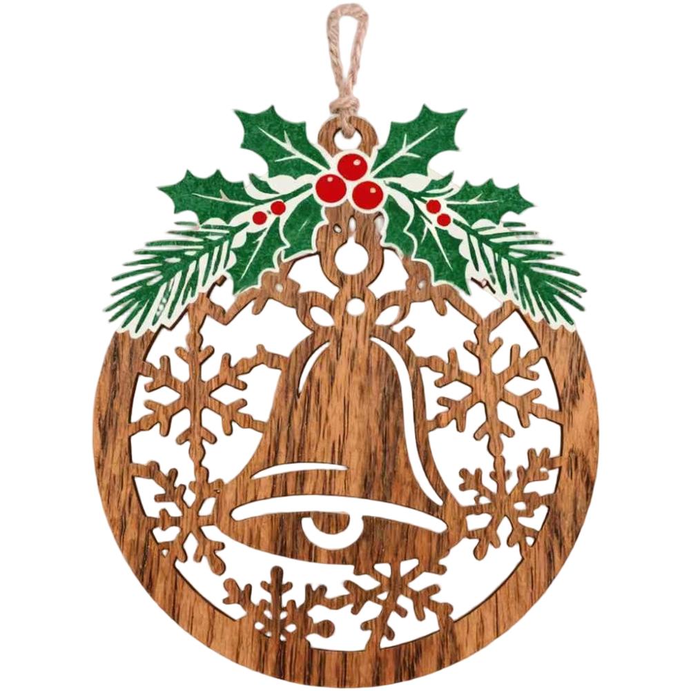 

Wooden Ornament for Indoor Hanging with Rope Featuring Classic European Style and Festive Seasonal Decoration Elements