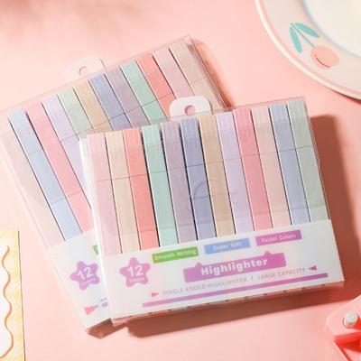 Fluoreszierende Textmarker, ästhetische doppelköpfige Pastell-Textmarker, Schreibwaren, Kawaii-Farbmarker