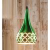 Metal Cut Hanging Light Ceiling Pendant Lamp, 6" Small, Green