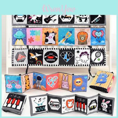 Double-sided Colorful Black And White Cloth Book For Babies With Cognitive Shape Animals