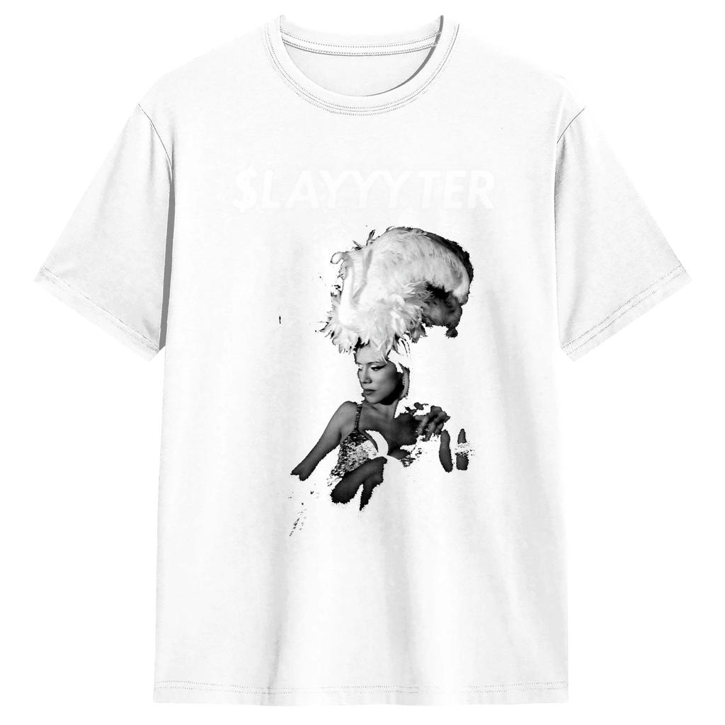 Slayyyter Tshirt Hip Hop Tshirts Shortsleeved Streetwear Tshirt Summer Pure Cotton Plus Size Top Tees