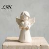 Nordic Style Aesthetic Art 3D Printed Angel Heart Statue, White Resin Praying Figurine for Love And Protection Symbol Living Room Bedroom, Minimalist