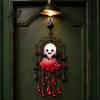 Spooky Home Decor Halloween Ghost Wind Chime Decoration, Vintage Sun Catcher with Faux Crystal Window Hanging Decoration Drops Tassels, Acrylic