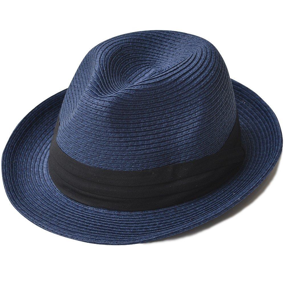 Nakota Mixed Paper and Large and Small Straw Foldable Panama Navy Hat, Men's, Women's, Kids', Sizes, Hat, Hat, Spring/Summer Hat, Fedora, Ribbon,