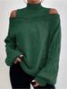 Autumn Winter Off Shoulder Half High Neck Sweater for Women Loose Oversized Knitwear Luxurious relaxed-fit slimming and versatile top