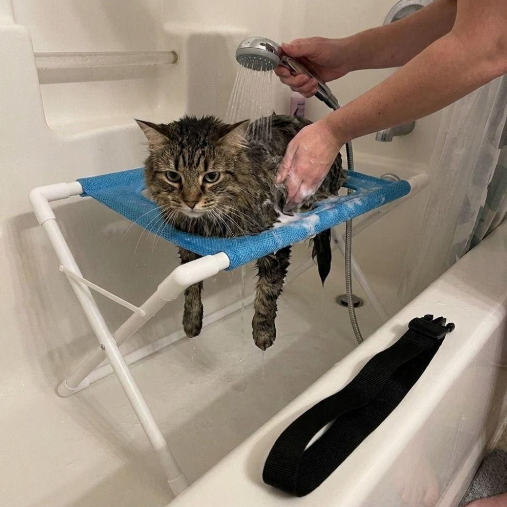 Mesh Pet Bathing Rack Quick Dry Dog Nail Trimming Holder Cat Grooming Hammock for Pet Shop