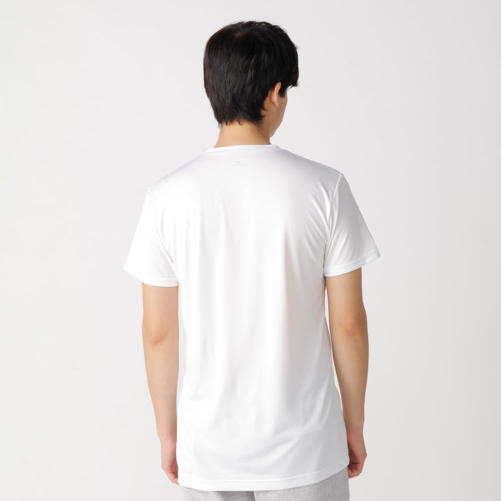 Inner Shirt Short Quick Dry White [Mizuno] (3-piece Set) V-neck, Sleeve, Undershirt, Quick-drying, Underwear, Men's